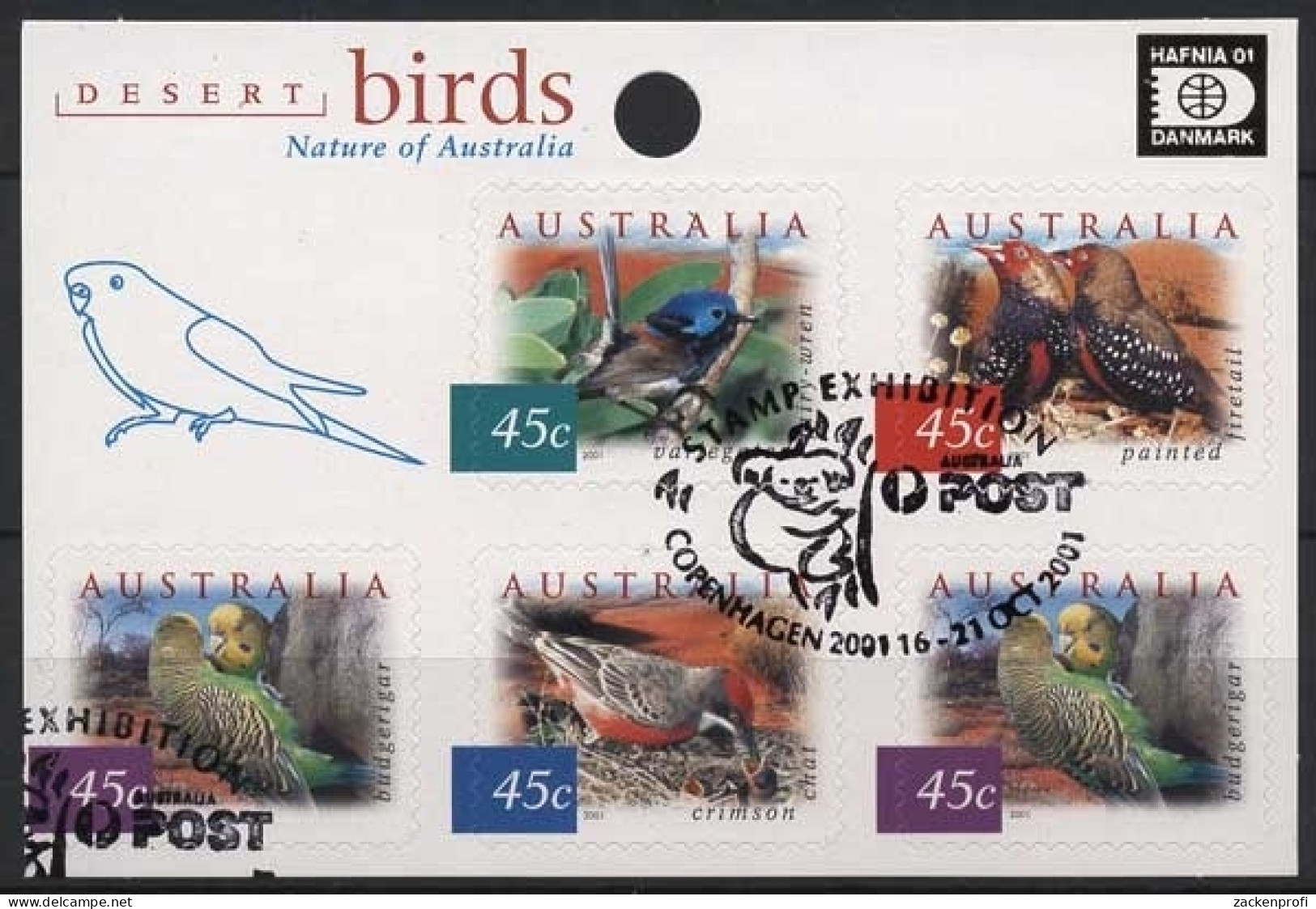 Australien 2001 HAFNIA Vögel D. Wüstengebiete 2070/73 BA FB Gestempelt (C29609) - Usados