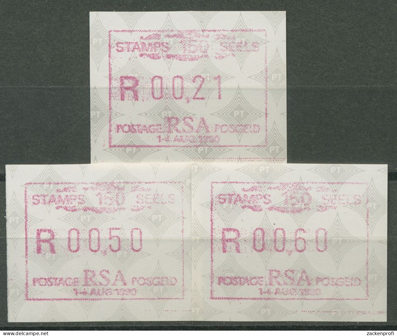 Südafrika ATM 1990 150 Jahre Briefmarken, Satz 3 Werte ATM 9 C S1 Postfrisch - Automatenmarken (Frama)