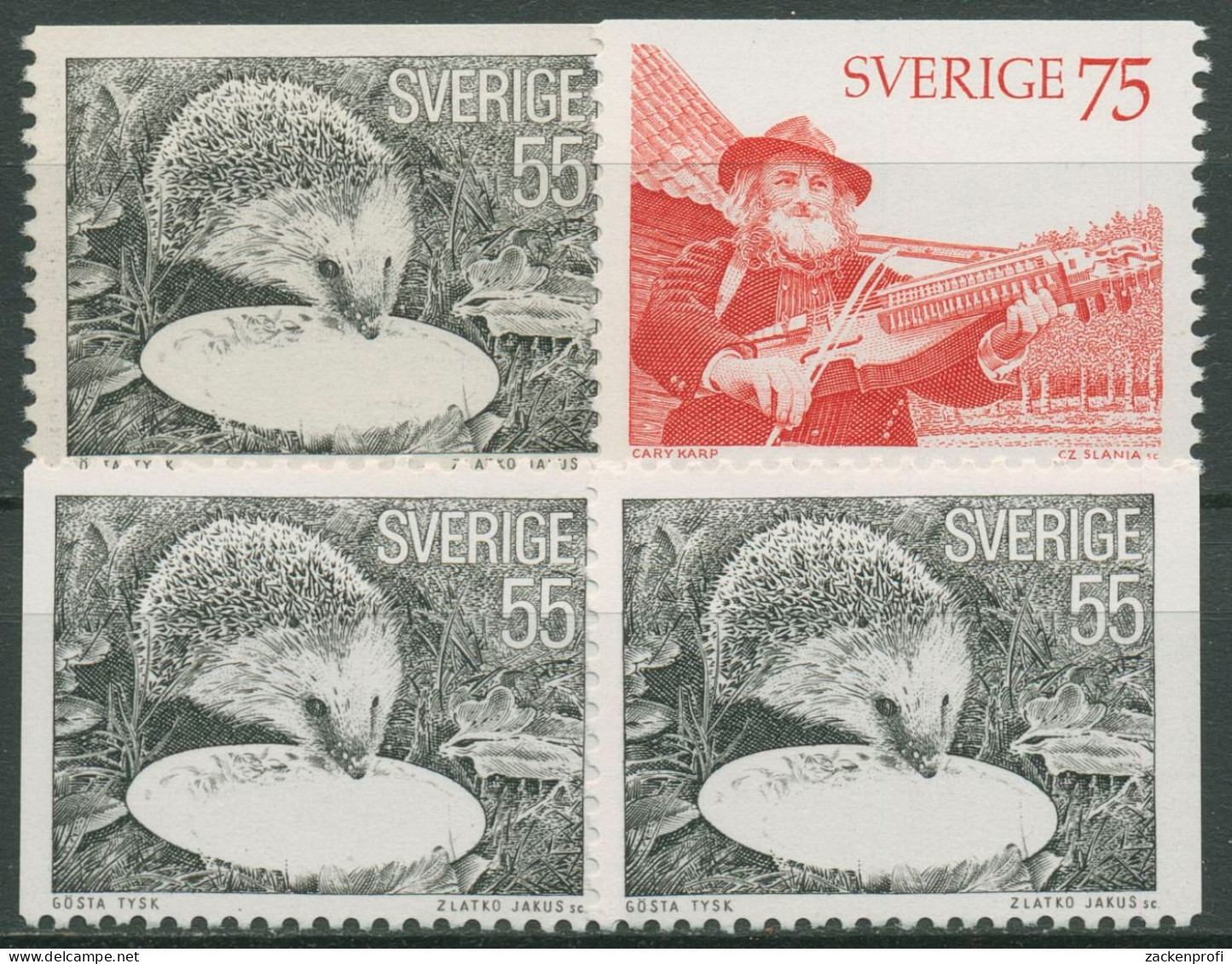 Schweden 1975 Natur Kunst Igel Musikant 923/24 Postfrisch - Unused Stamps