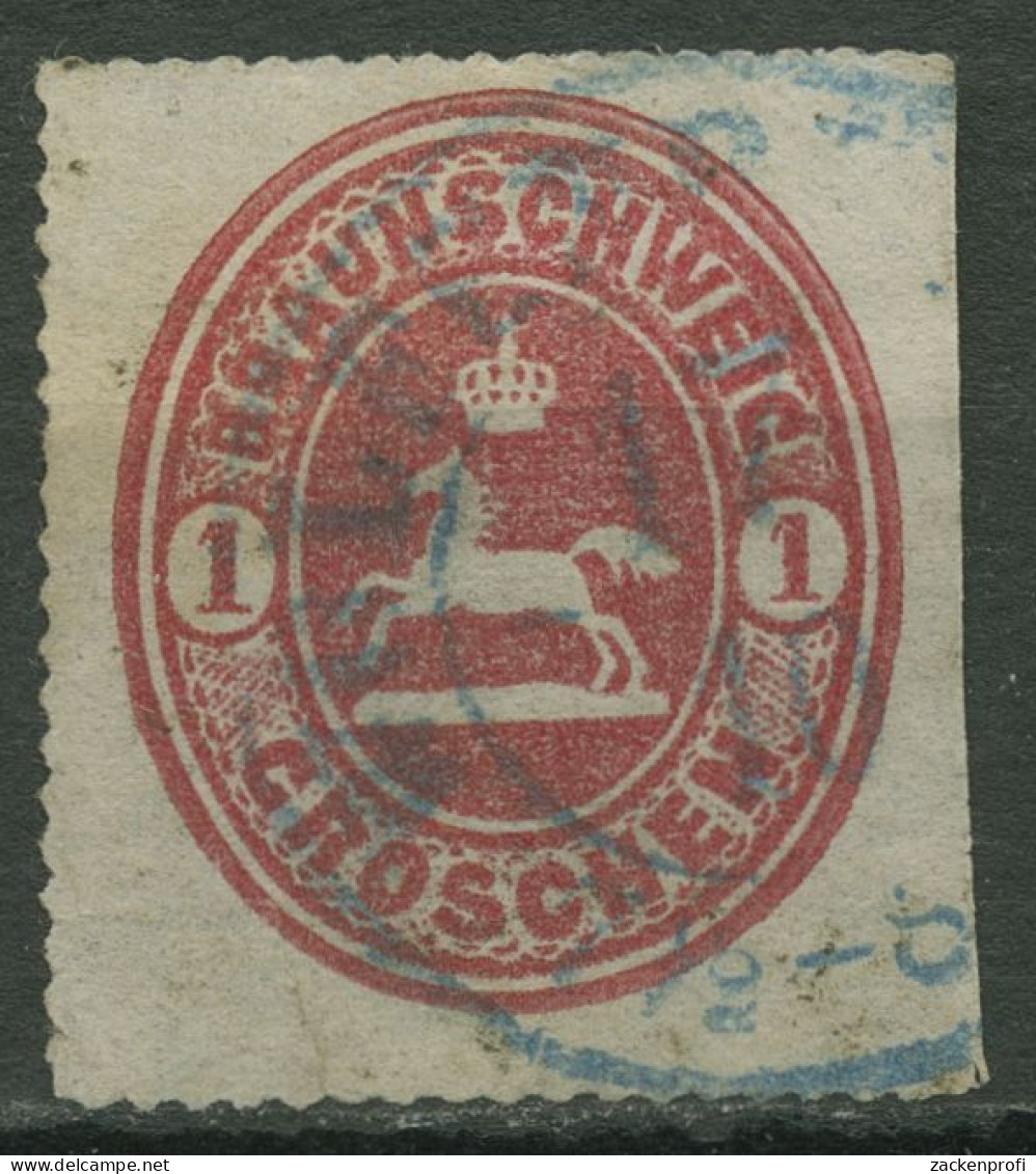 Braunschweig 1865 Wappen Im Senkrechten Oval 18 Gestempelt, Einriß Unten - Braunschweig