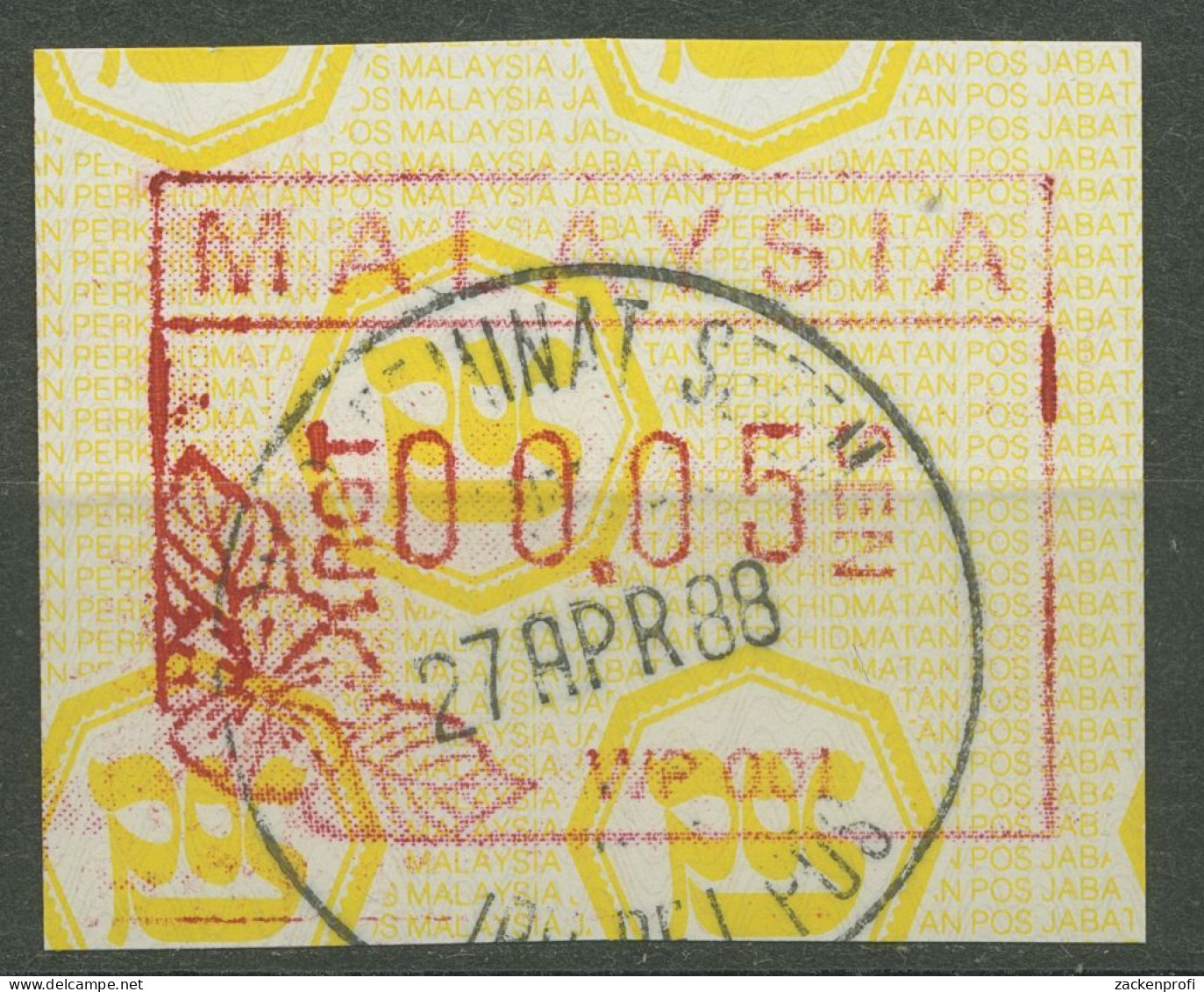 Malaysia ATM 1987 Postemblem Einzelwert, ATM 1 Gestempelt - Malaysia (1964-...)