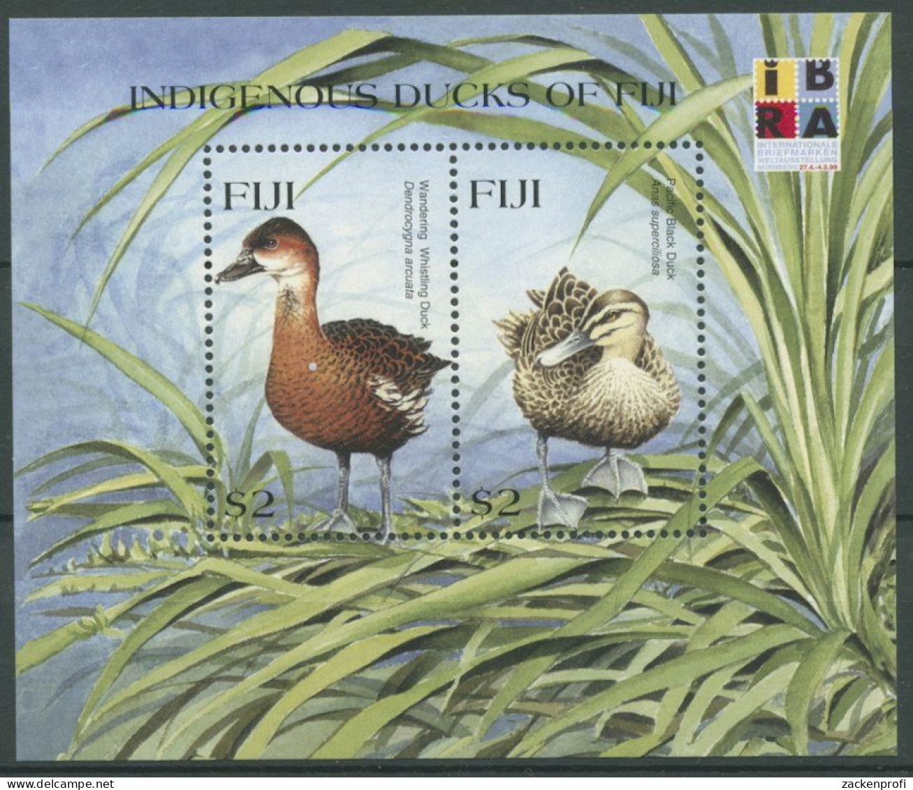 Fidschi 1999 IBRA'99 Nürnberg Einheimische Enten Block 30 Postfrisch (C23076) - Fiji (1970-...)