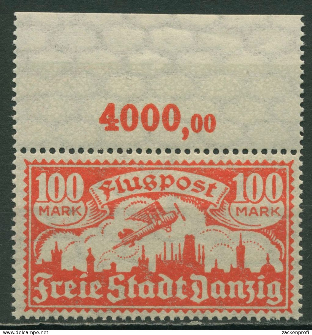 Danzig 1923 Flugpostmarken Mit WZ 3 Y Mit Oberrand, 135 OR Postfrisch - Postfris