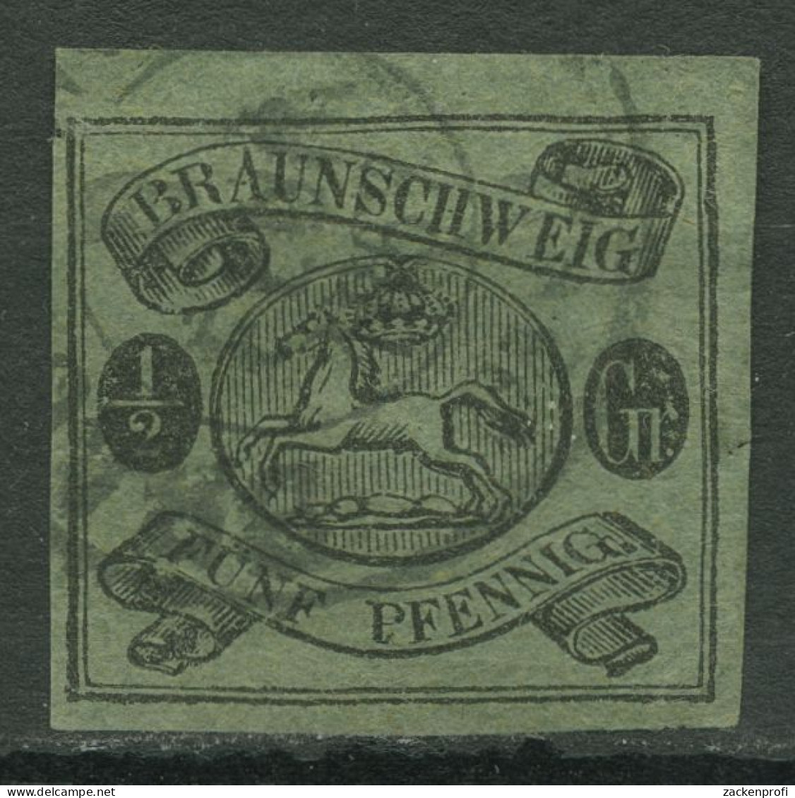 Braunschweig 1861/63 Wappen Im Waag. Oval 10 A Gestempelt - Brunswick