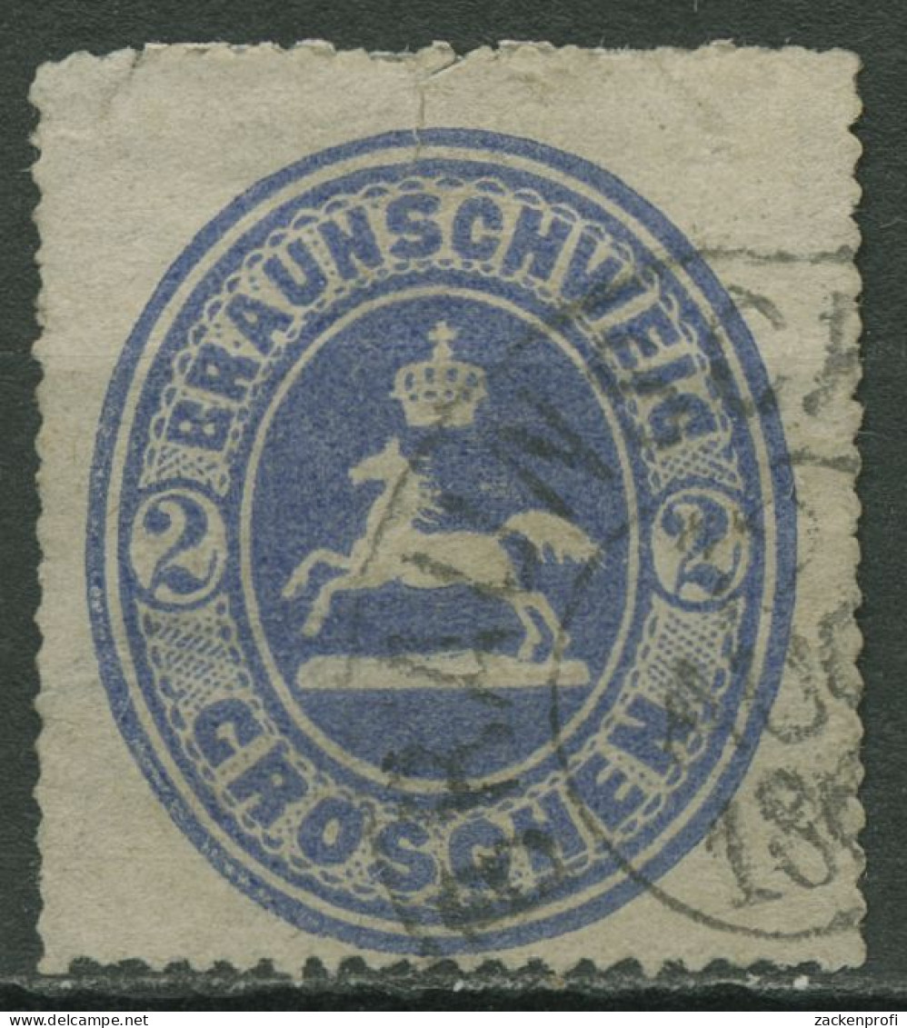 Braunschweig 1865 Wappen Im Senkrechten Oval 19 Gestempelt, Mängel - Brunswick