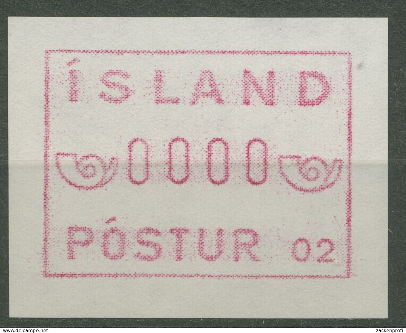 Island ATM 1983 Automat 02, 0000-Druck Und Gummidruck, ATM 1.2 C I+VI Postfrisch - Frankeervignetten (Frama)