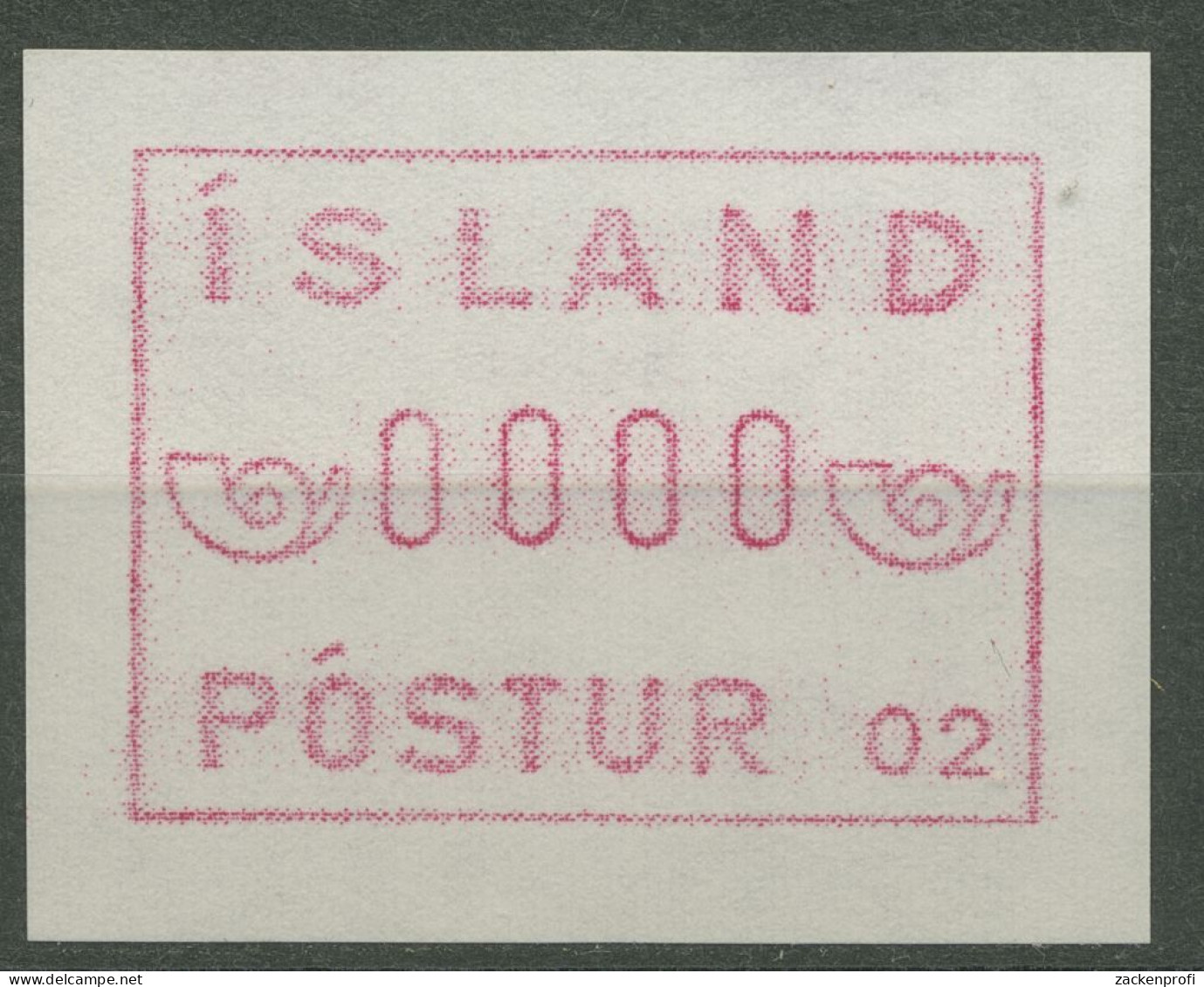 Island ATM 1983 Automat 02, 0000-Druck Und Gummidruck, ATM 1.2 C I+VI Postfrisch - Franking Labels