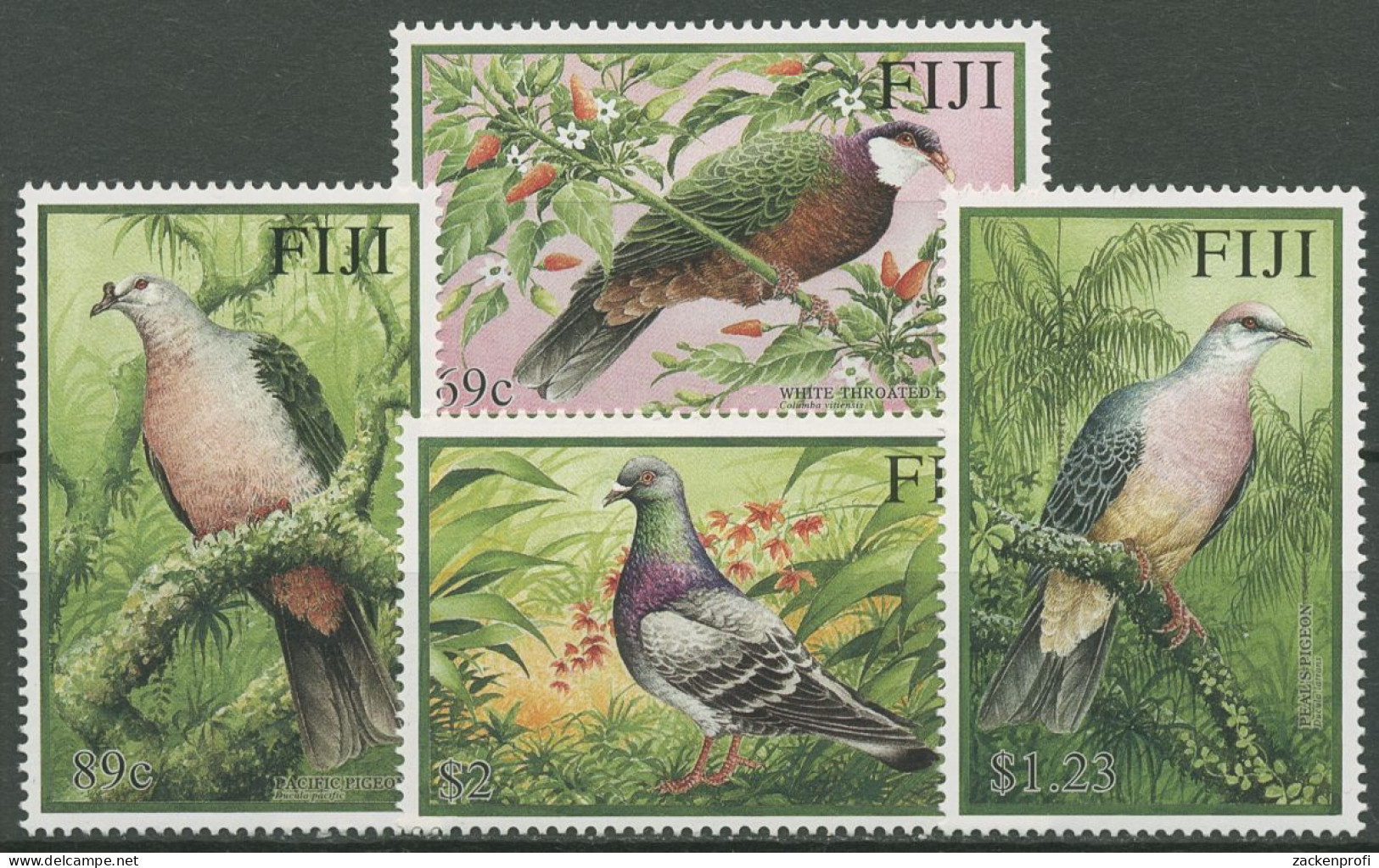 Fidschi 2001 Vögel Tauben Fruchttaube Felsentaube 970/73 Postfrisch - Fiji (1970-...)