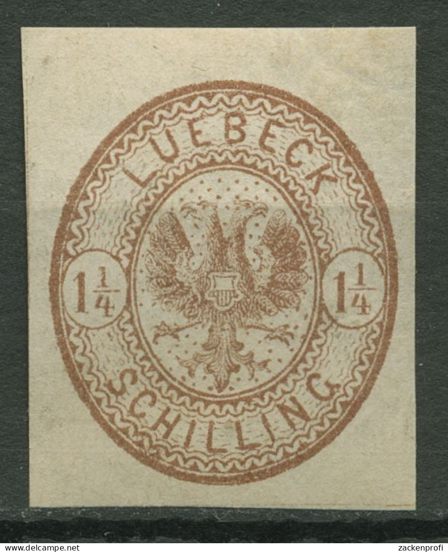 Lübeck 1863 Wappen Von Lübeck 13 A Mit Falz, Haftstellen - Luebeck