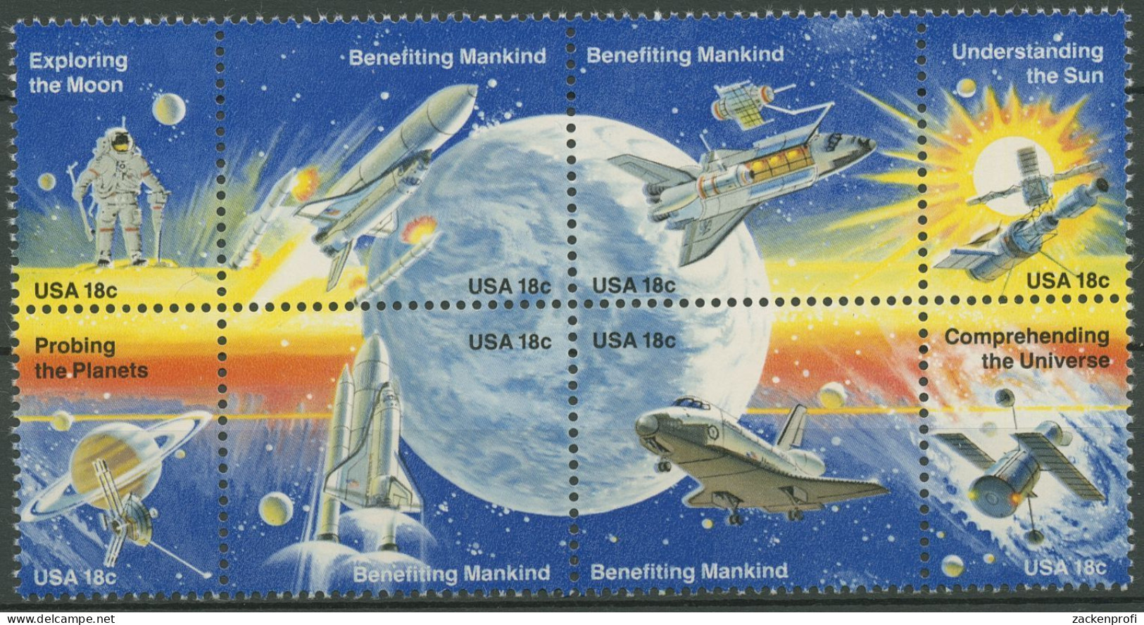 USA 1981 Erfolge Der Raumfahrt Raumfähren 1481/88 ZD Postfrisch (C62312) - Nuovi