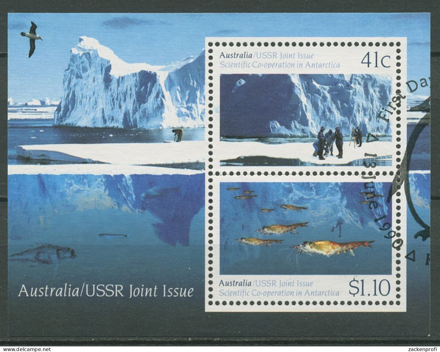 Australien 1990 Wissenschaft In Der Antarktis Block 11 Gestempelt (C24010) - Hojas Bloque