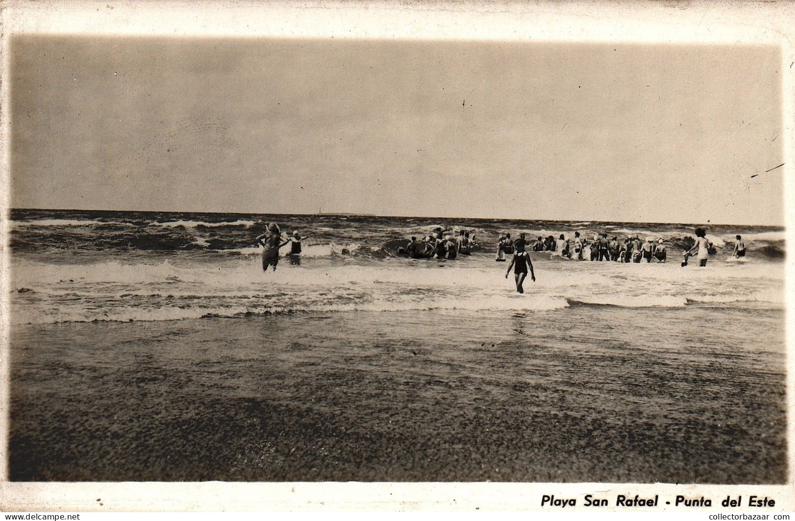 Uruguay Punta Del Este Vintage Original Real Photo Postcard Ca 1930 Beach Swimsuits - Uruguay
