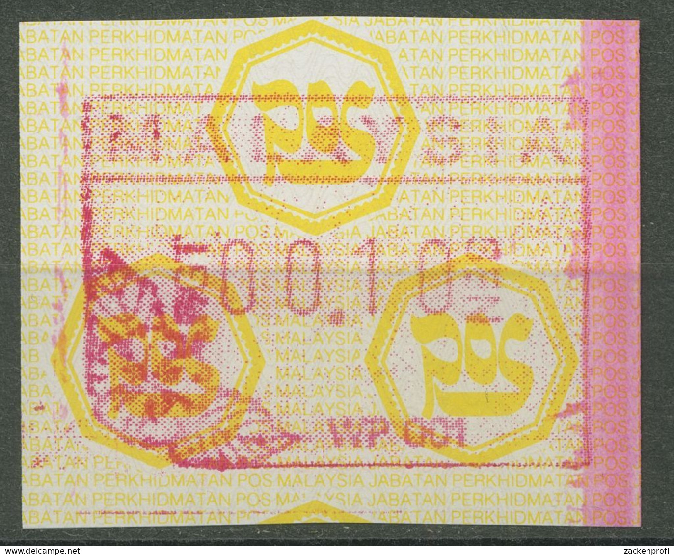 Malaysia ATM 1987 Postemblem, Endstreifen (1 Streifen), ATM 1 III Postfrisch - Malaysia (1964-...)