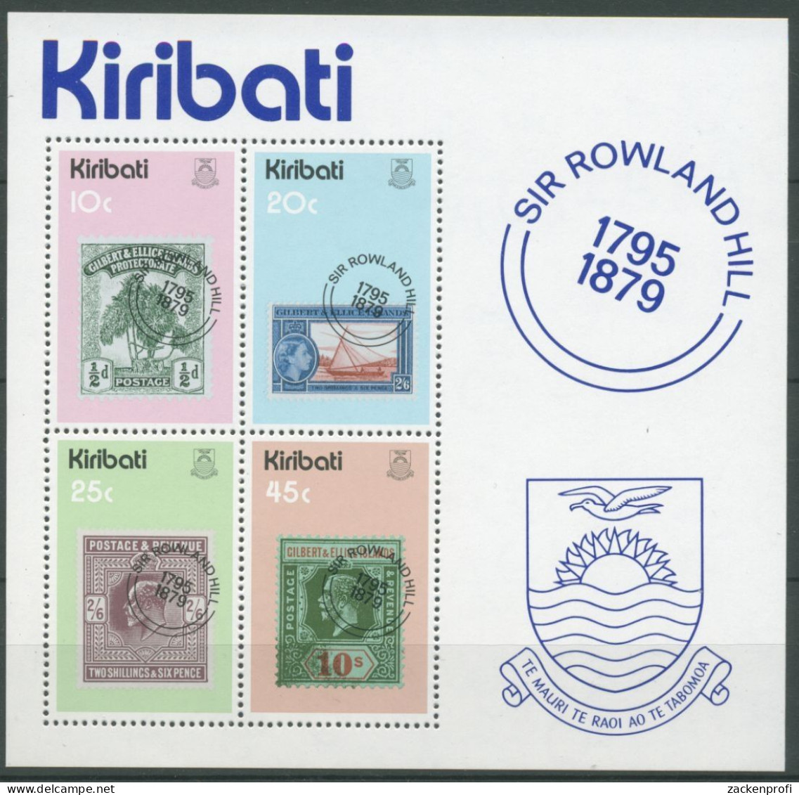 Kiribati 1979 Rowland Hill Briefmarken Block 6 Postfrisch (C28427) - Kiribati (1979-...)