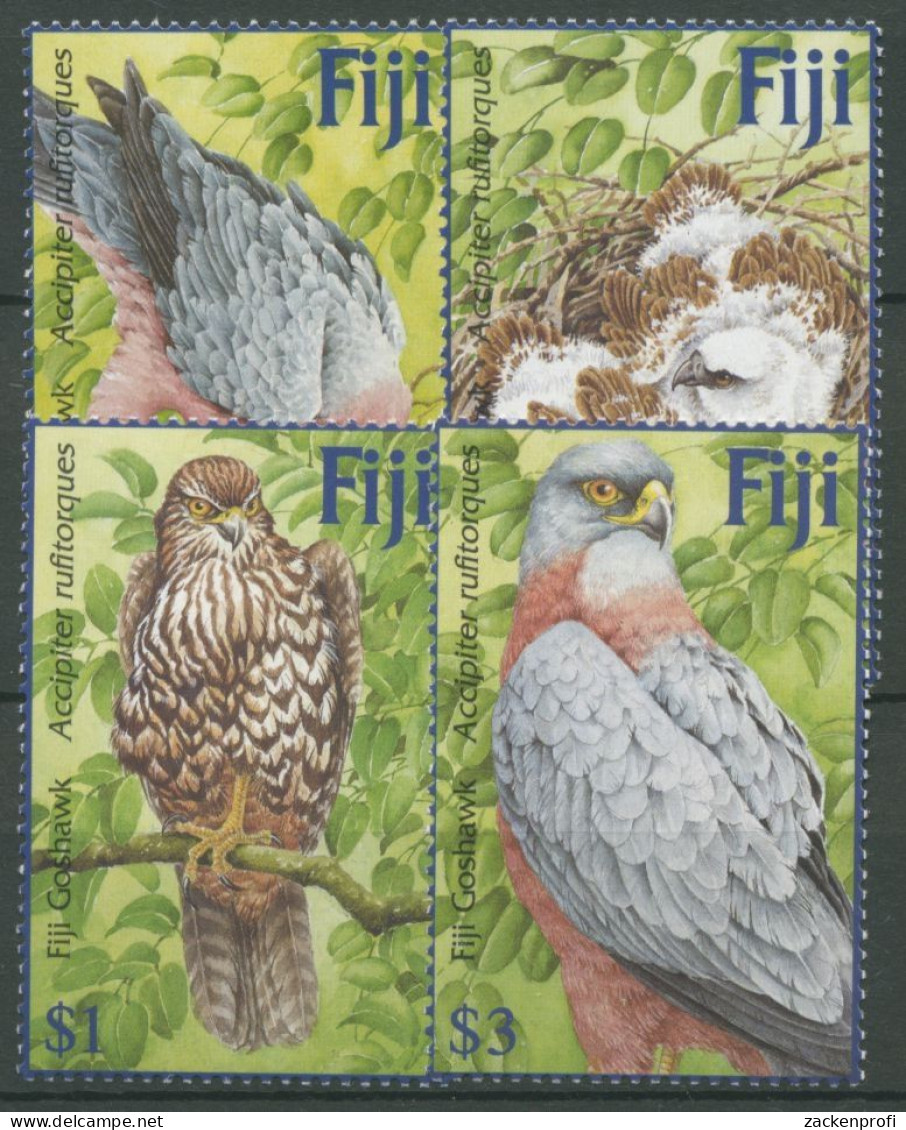 Fidschi 2002 Greifvögel Fidschihabicht 1014/17 Postfrisch - Fiji (1970-...)