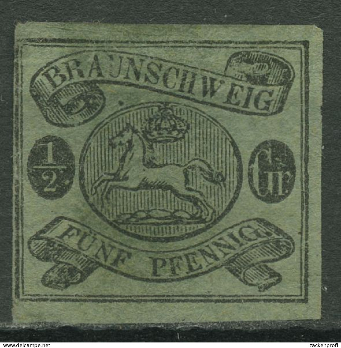 Braunschweig 1861/63 Wappen Im Waag. Oval 10 A Ohne Gummierung - Brunswick