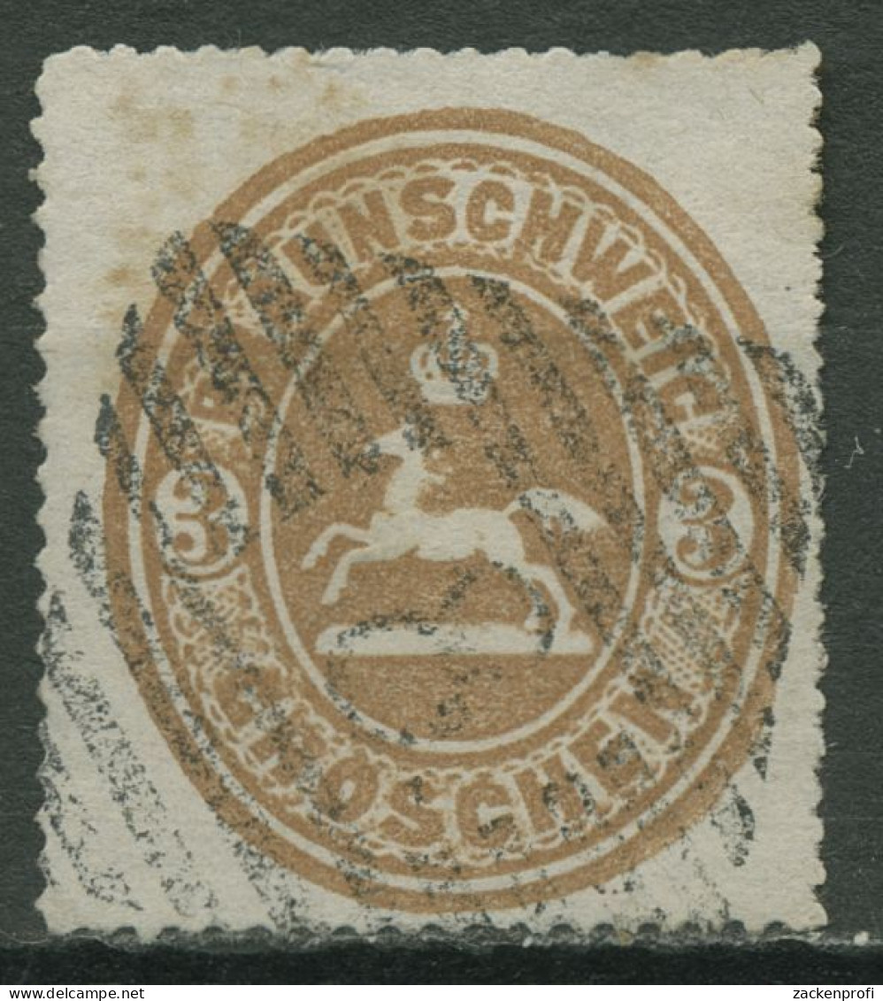 Braunschweig 1865 Wappen Im Senkrechten Oval 20 Gestempelt, Fleckig - Braunschweig