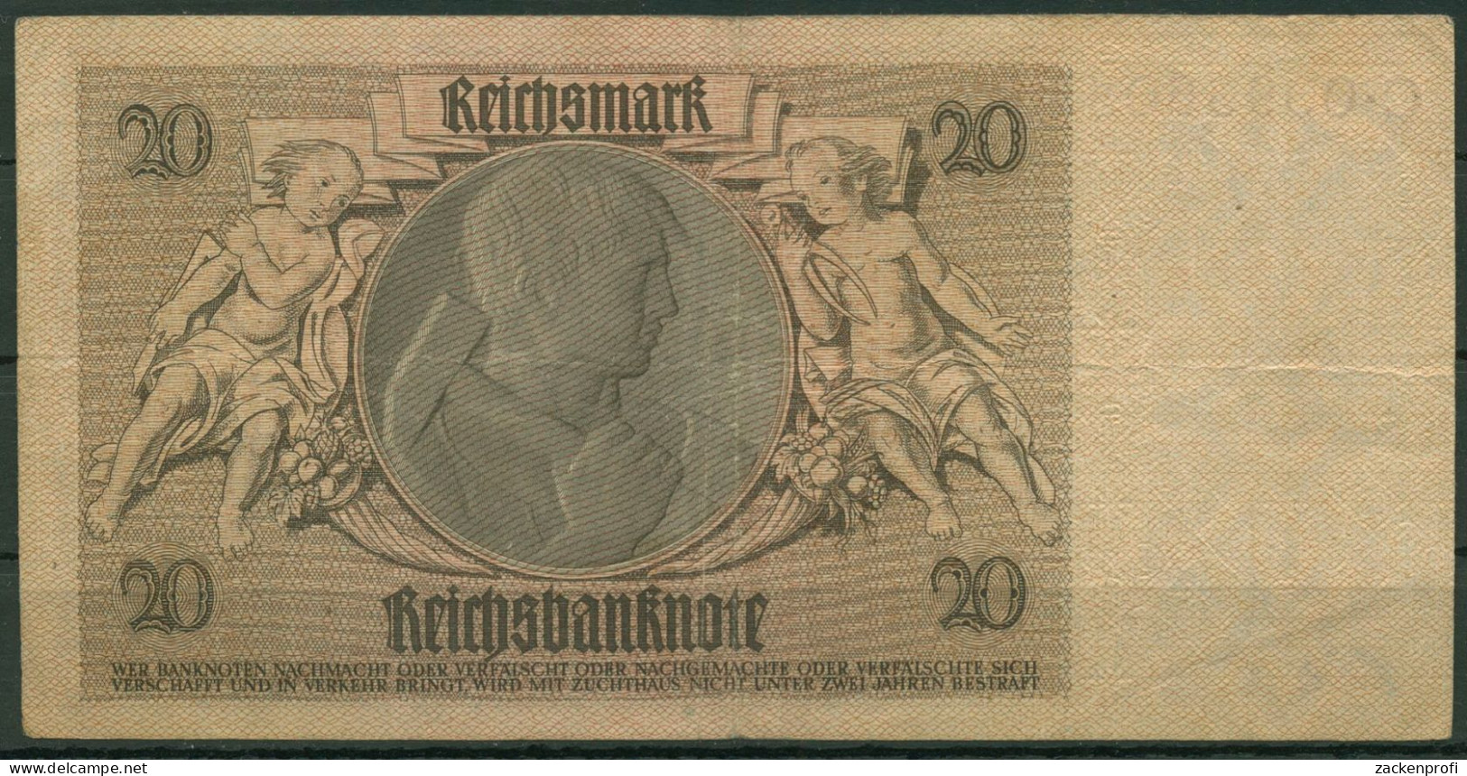 Dt. Reich 20 Reichsmark 1929, DEU-184c Serie C, Gebraucht (K1519) - 20 Mark