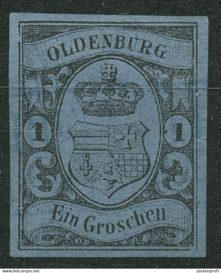 Oldenburg 1859/61 Staatswappen Mit Herzogkrone 6 A Gestempelt, Min. Fehler - Oldenburg