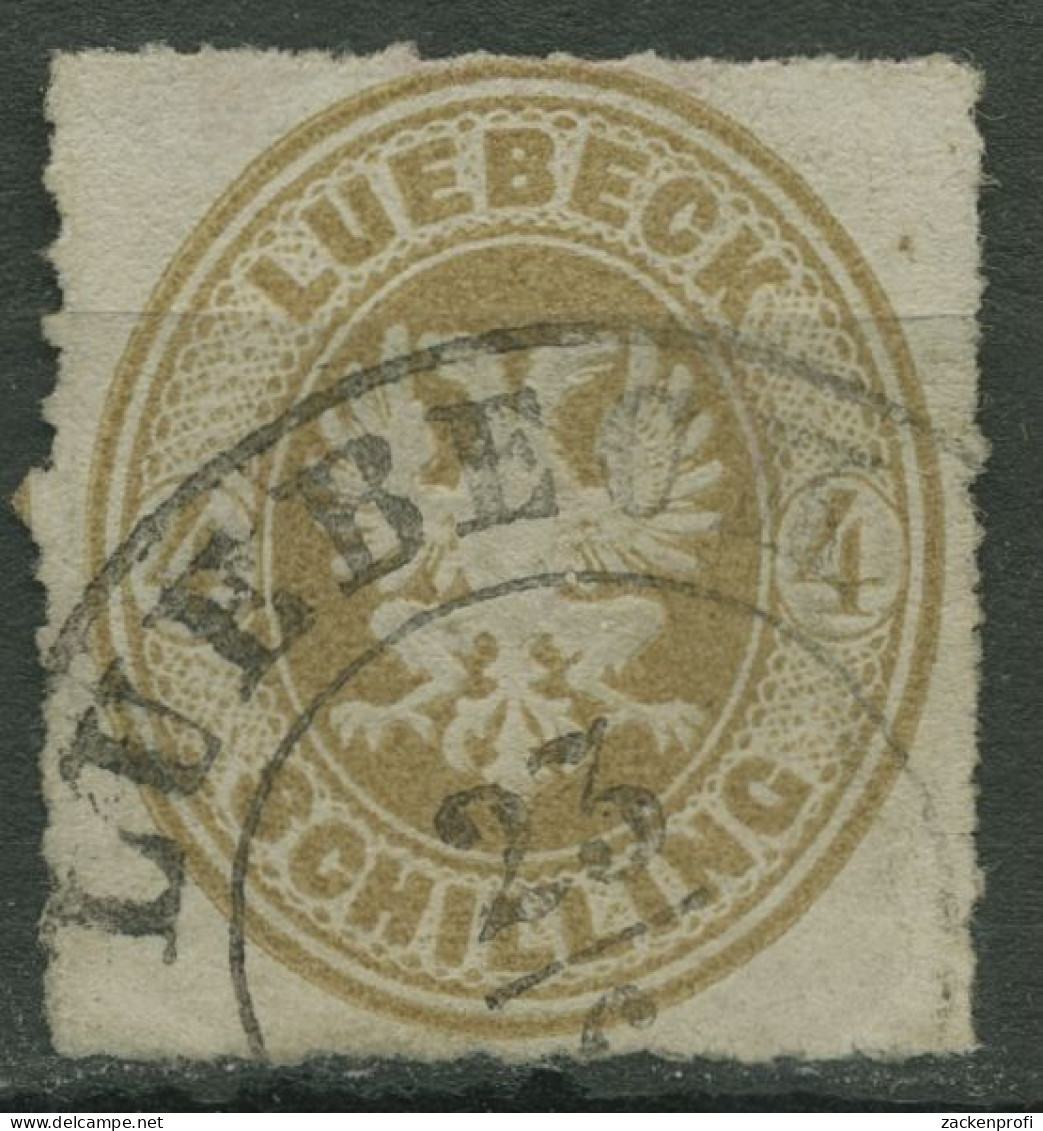 Lübeck 1863 Wappen 12 A Gestempelt, Kleiner Bug - Luebeck