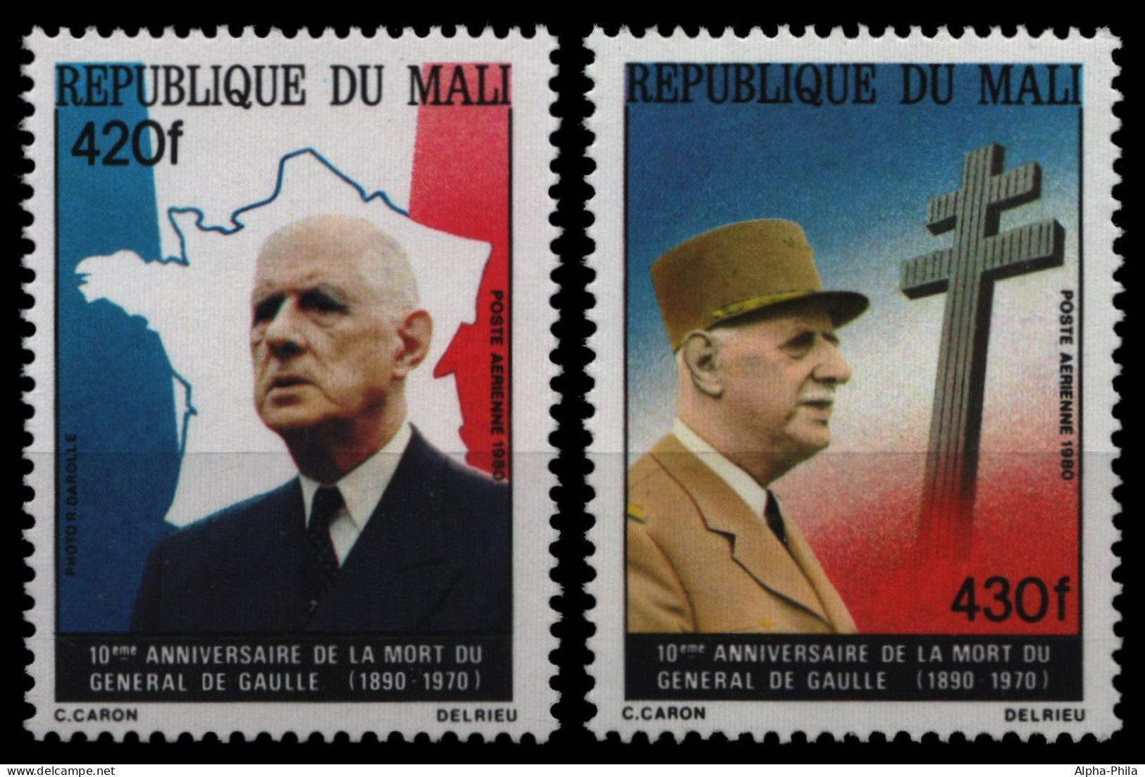 Mali 1980 - Mi-Nr. 813-814 ** - MNH - Charles De Gaulle - Mali (1959-...)