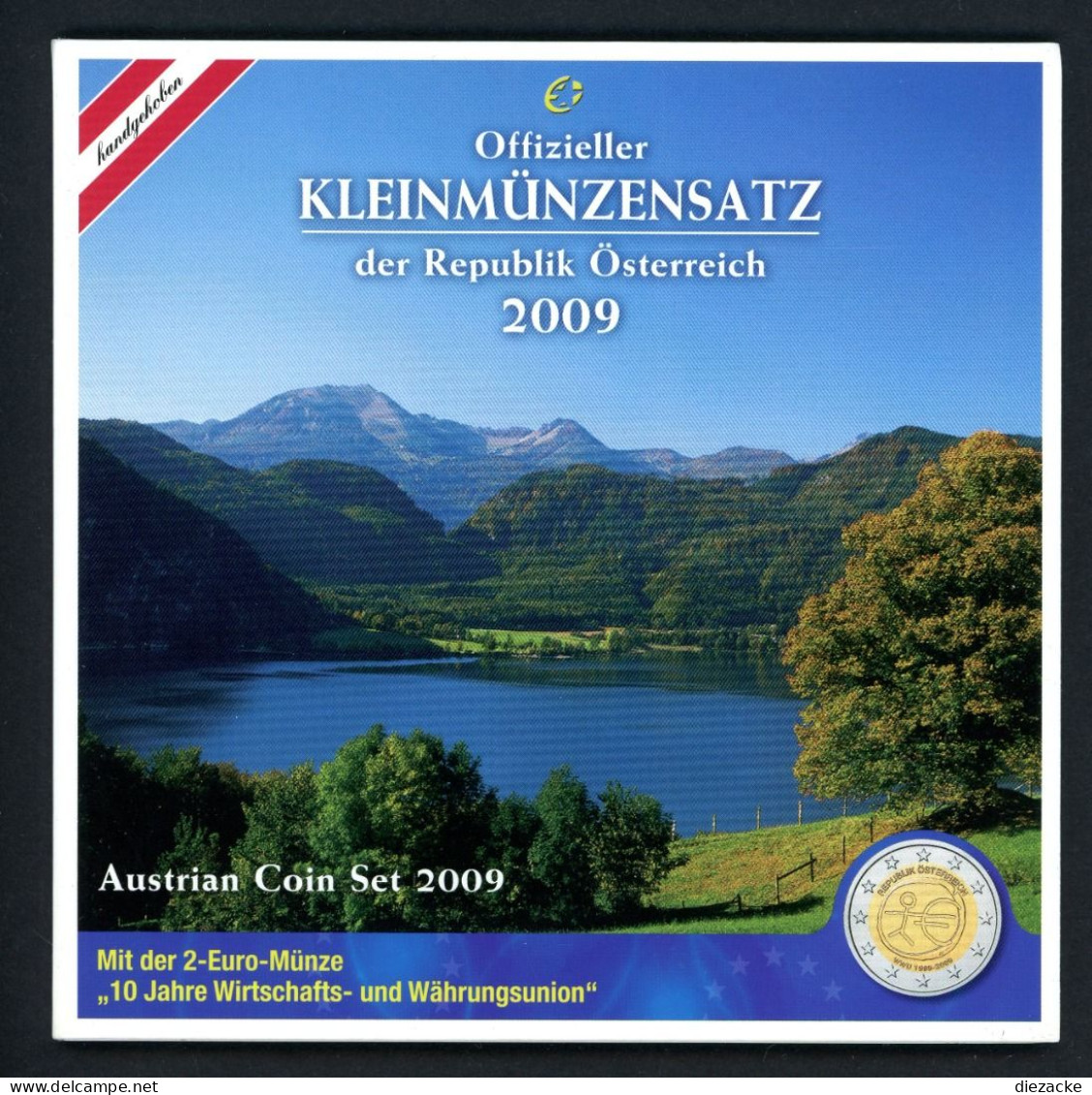 Österreich 2009 Kursmünzensatz/ KMS Im Folder, Handgehoben (EM498 - Oesterreich