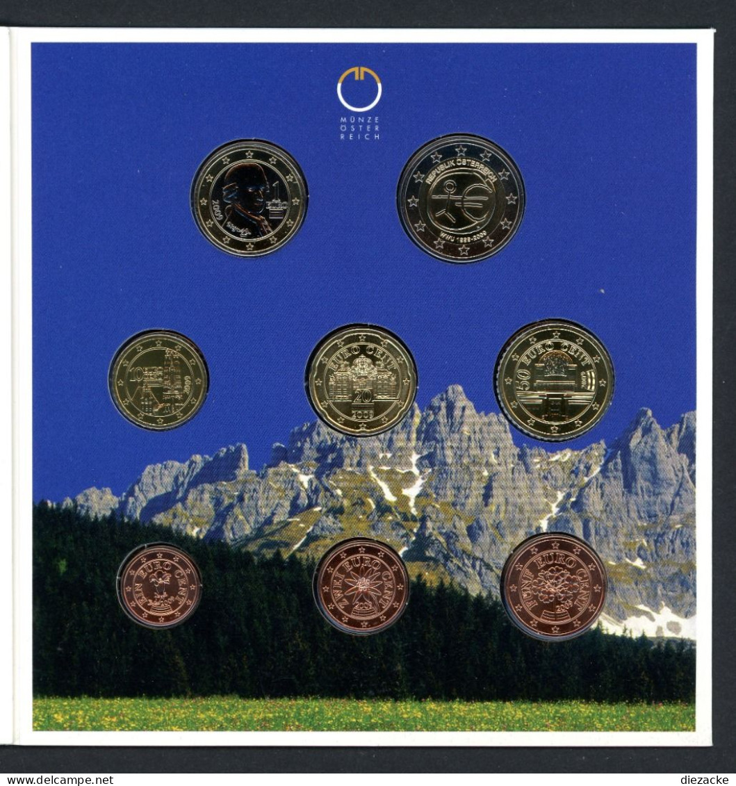 Österreich 2009 Kursmünzensatz/ KMS Im Folder, Handgehoben (EM498 - Oesterreich