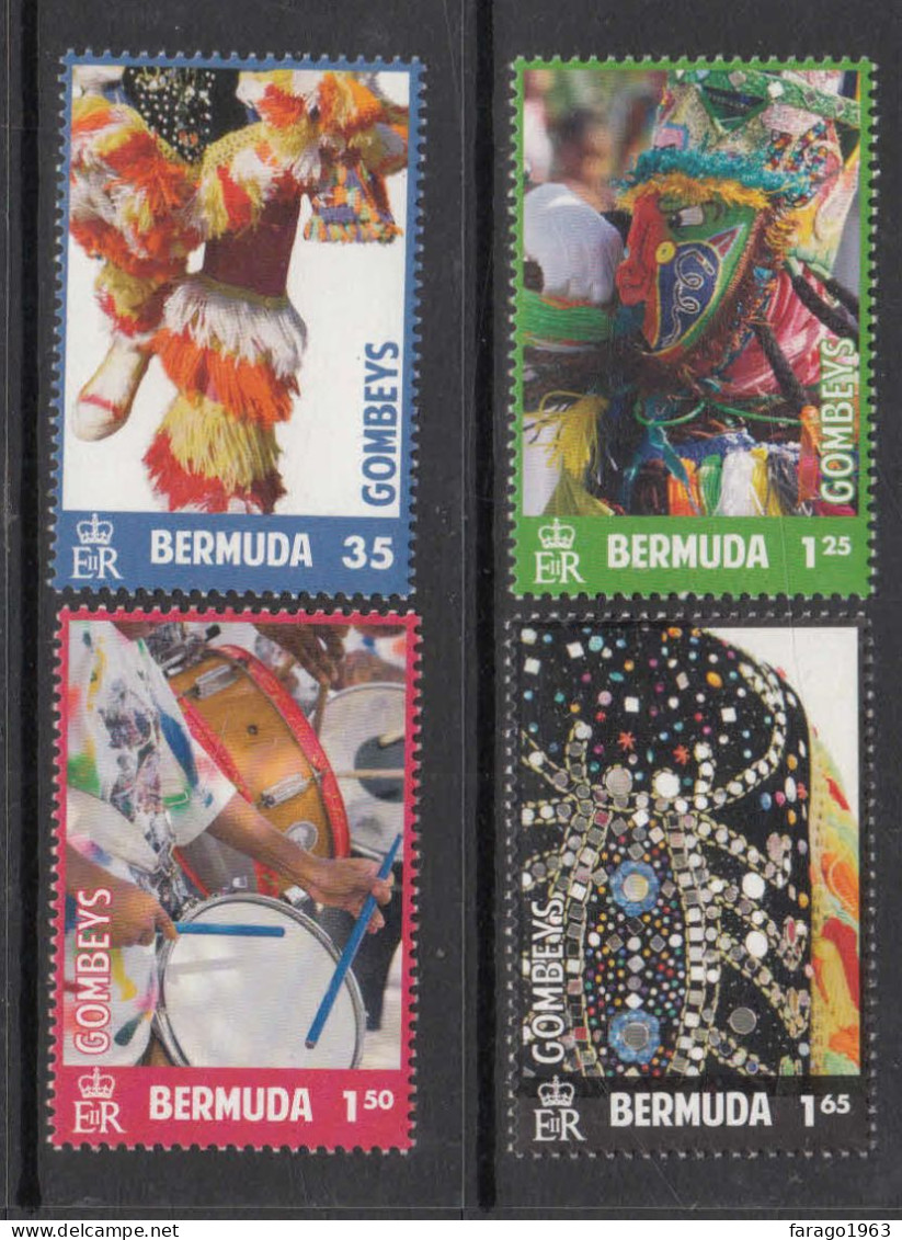 2013 Bermuda Gombeys Carnaval Festival Dancing Complete Set Of 4 MNH - Bermudes