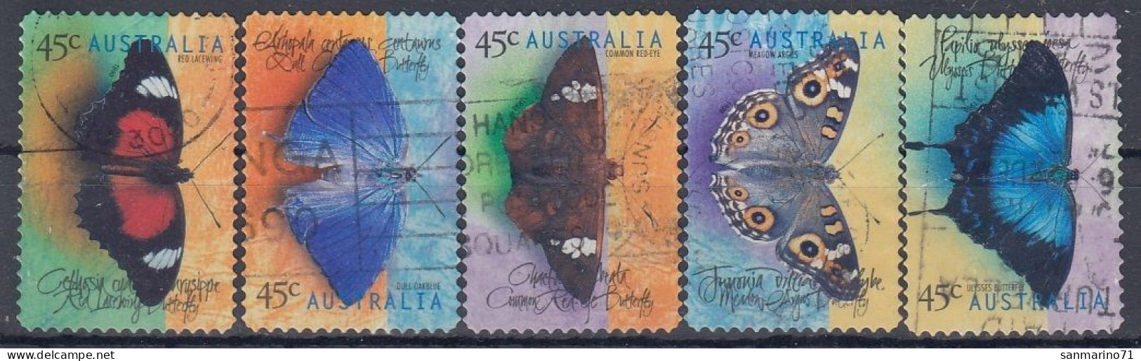 AUSTRALIA 1764-1768,used,falc Hinged,butterflies - Usati