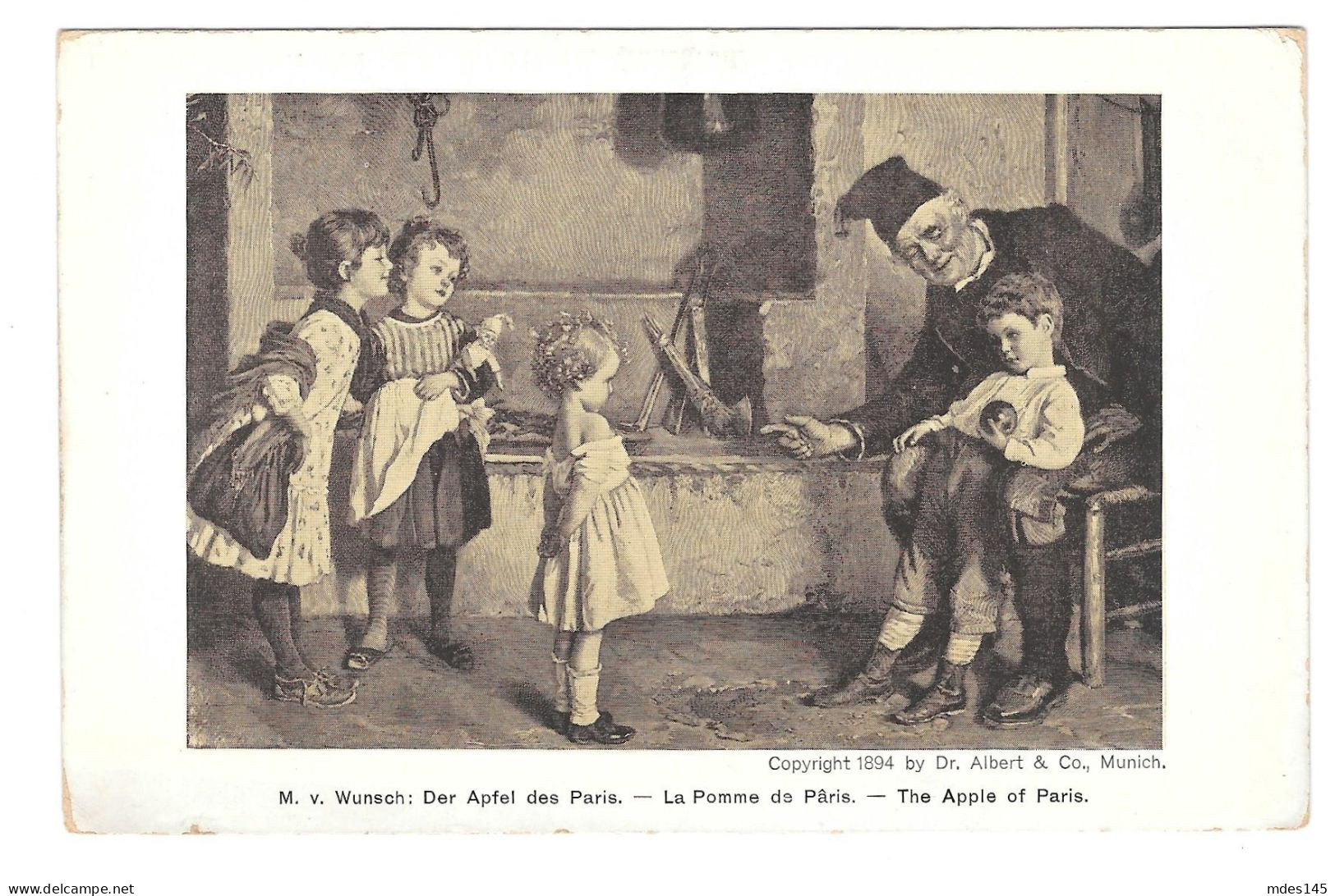 Artist M Wunsch Apfel Des Paris Children Leo Stainer Austria MKB 521 Postcard - Malerei & Gemälde