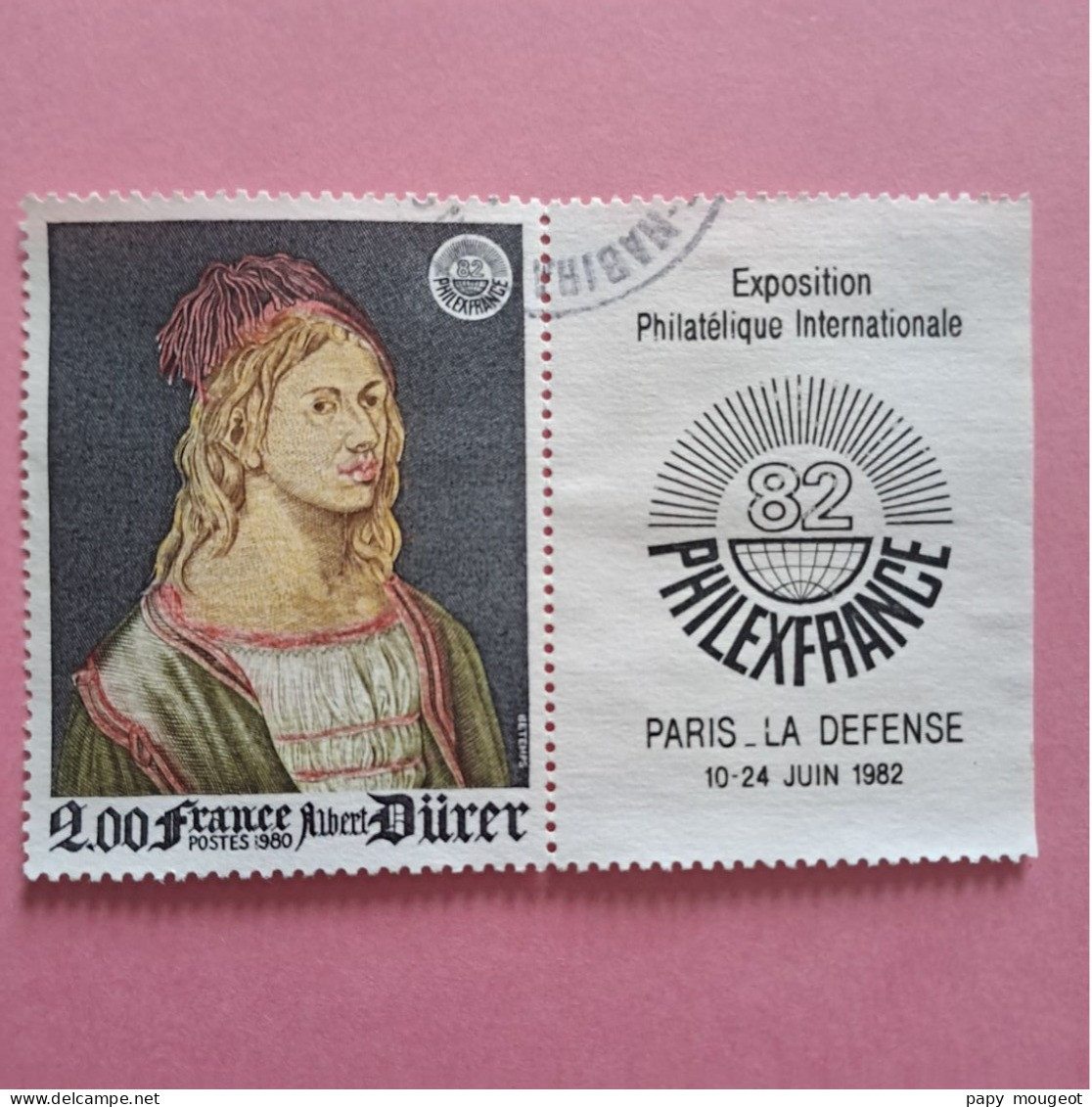 N°2090a 2.00 F. Albert Dürer + Vignette Phixexfrance 10 - 24 Juin 1982 - Used Stamps