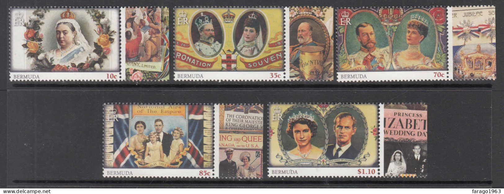 2013 Bermuda QEII Coronation Complete Set Of 5 MNH - Bermuda