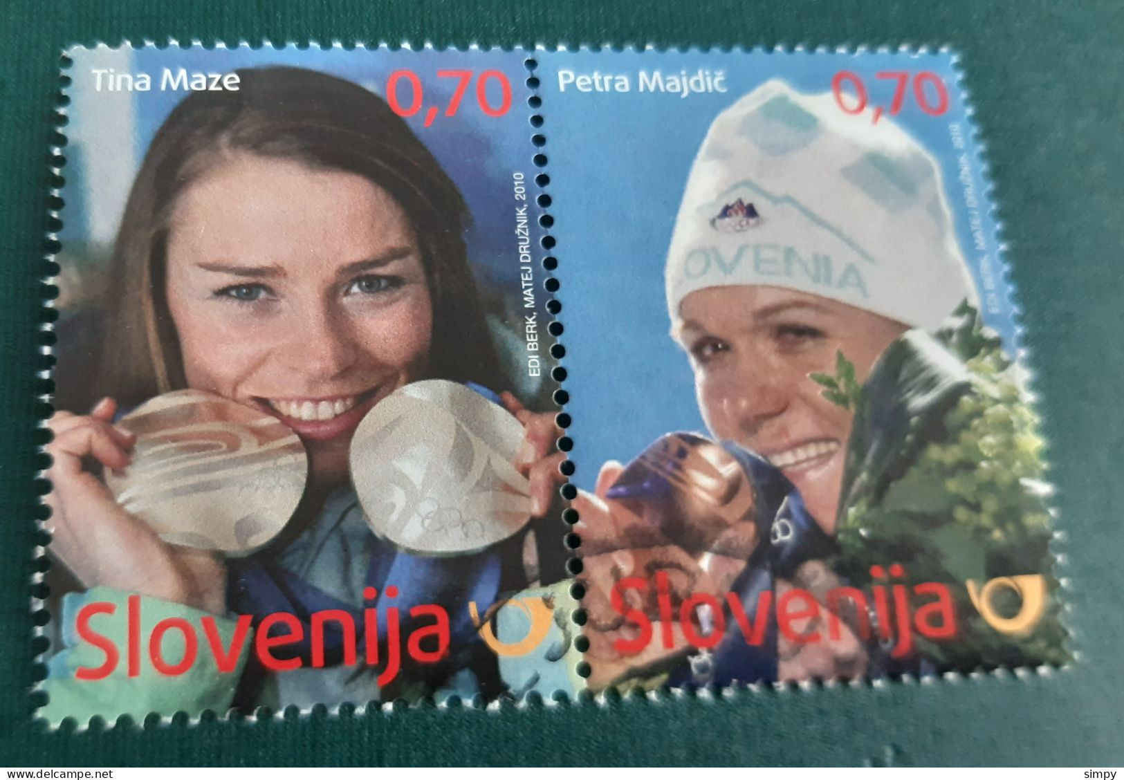 SLOVENIA 2010 Tina Maze Petra Majdic Olympic Games Used Stamps - Eslovenia