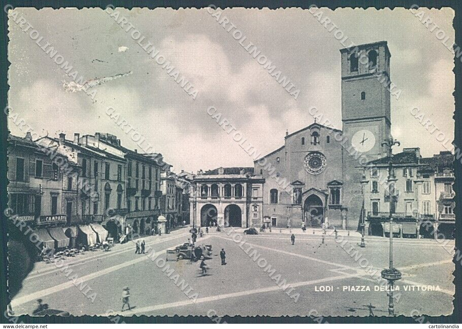 Lodi Città Chiesa Piazza Vittoria ABRASA FG Cartolina JK2897 - Lodi