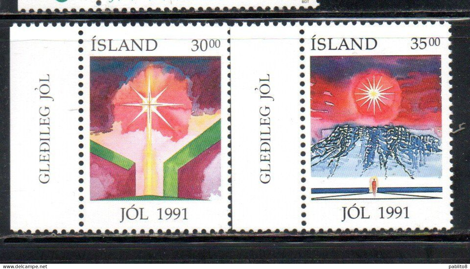 ISLANDA ICELAND ISLANDE 1991 CHRISTMAS NATALE NOEL WEIHNACHTEN NAVIDAD JOL COMPLETE SET SERIE COMPLETA MNH - Nuevos