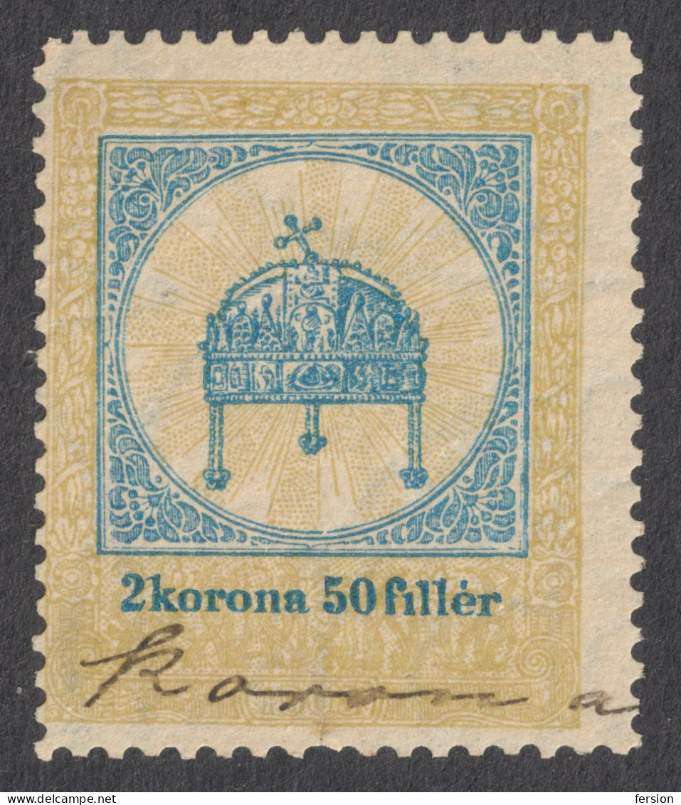 1903 Hungary Croatia Slovakia Vojvodina Serbia Romania Transylvania K.u.k Kuk - Revenue Tax Fiscal Holy CROWN 2 K 50 F - Fiscale Zegels