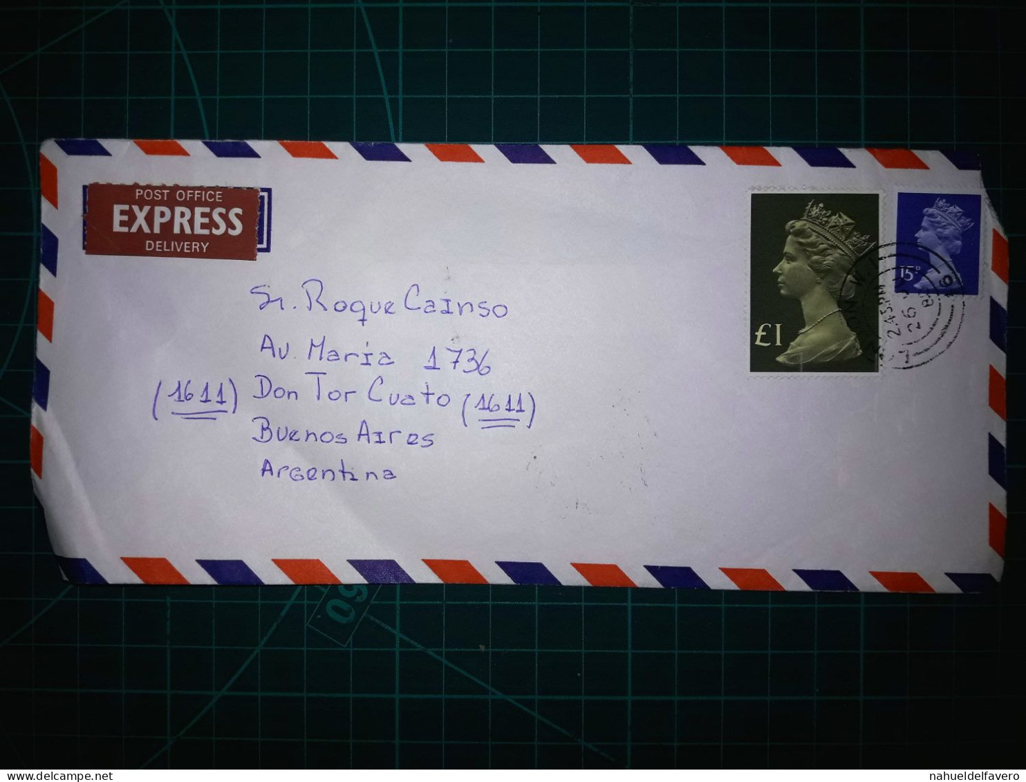 ANGLETERRE, Enveloppe Aérienne Envoyée à Buenos Aires, Argentine, Avec Une Variété De Timbres-poste. Année 1980. - Usati