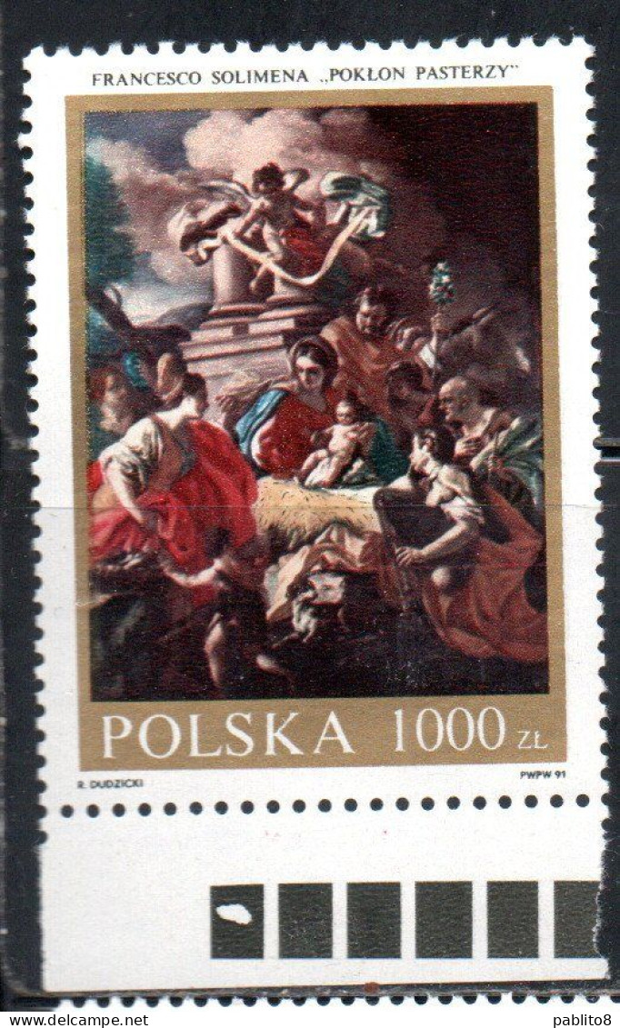 POLONIA POLAND POLSKA 1991 CHRISTMAS NATALE NOEL WEIHNACHTEN NAVIDAD NATAL1000z MNH - Ongebruikt