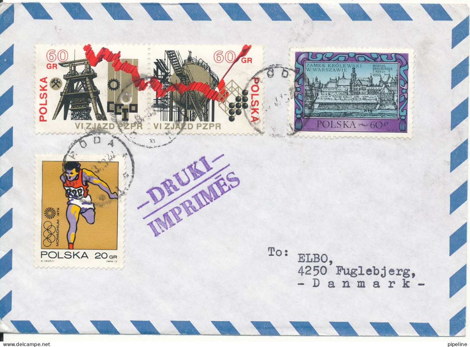 Poland Air Mail Cover Sent To Denmark 1982 ?? With More Topic Stamps - Covers & Documents
