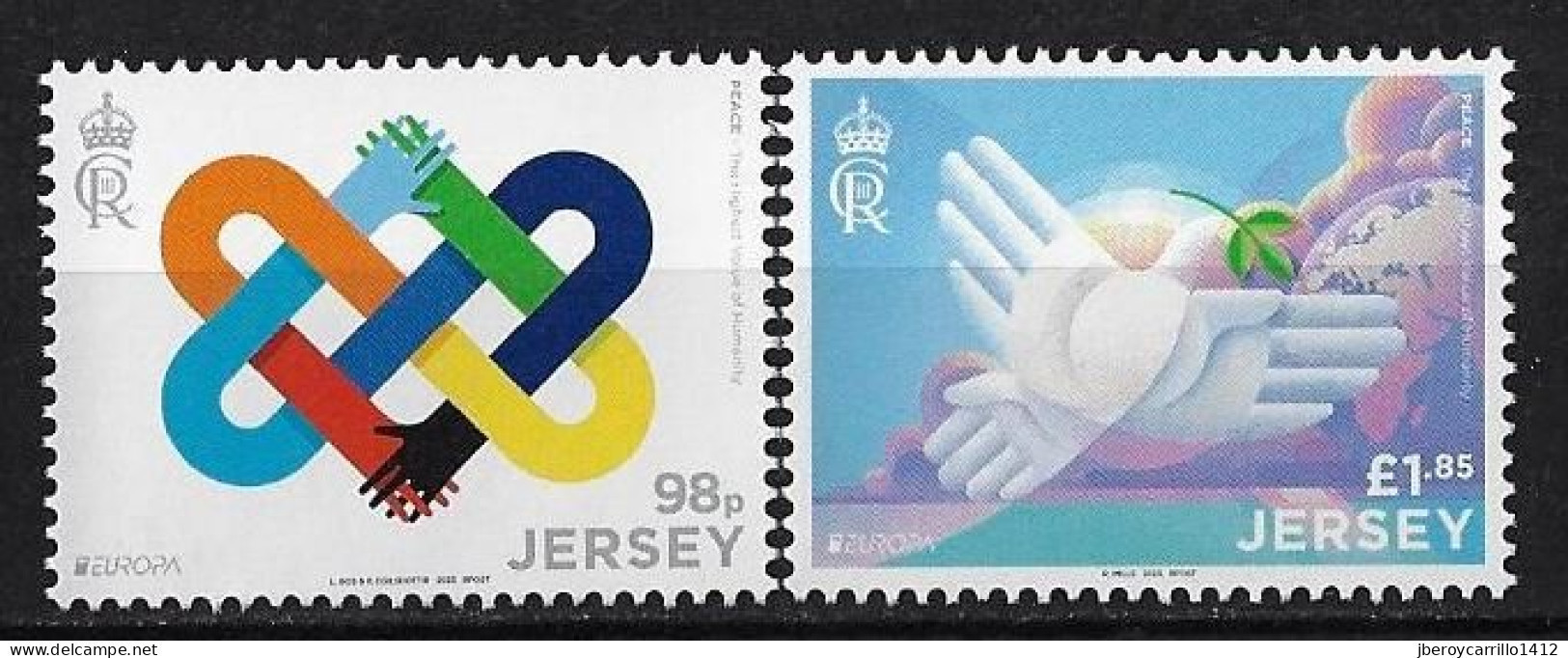 JERSEY - EUROPA-CEPT 2023 -"PEACE -THE HIGHEST VALUE Of HUMANITY".-  SERIE De 2 V. - N - 2023