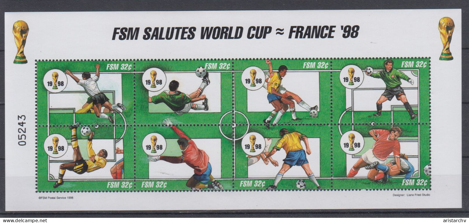 MICRONESIA 1998 FOOTBALL WORLD CUP S/SHEET AND SHEETLET - 1998 – Francia