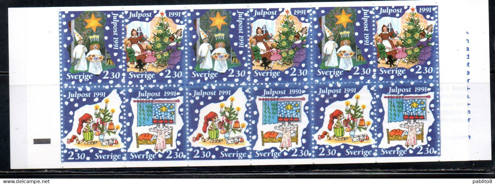 SWEDEN SVERIGE SVEZIA SUEDE 1991 CHRISTMAS NATALE NOEL WEIHNACHTEN NAVIDAD BOOKLET LIBRETTO CARNET MNH - 1981-..