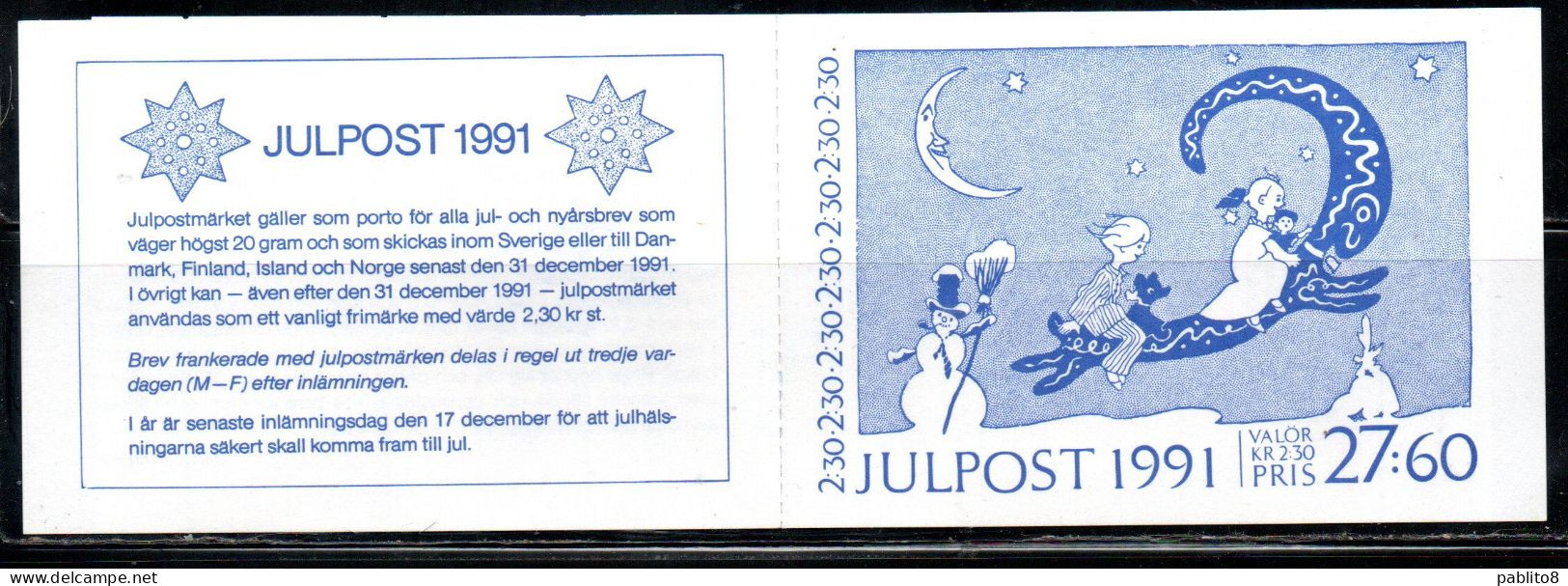 SWEDEN SVERIGE SVEZIA SUEDE 1991 CHRISTMAS NATALE NOEL WEIHNACHTEN NAVIDAD BOOKLET LIBRETTO CARNET MNH - 1981-..