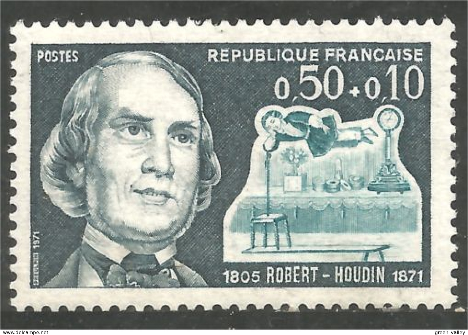 346 France Yv 1690 Célébrités 1972 Robert Houdin Magicien Magician MNH ** Neuf SC (1690-1b) - Sonstige & Ohne Zuordnung