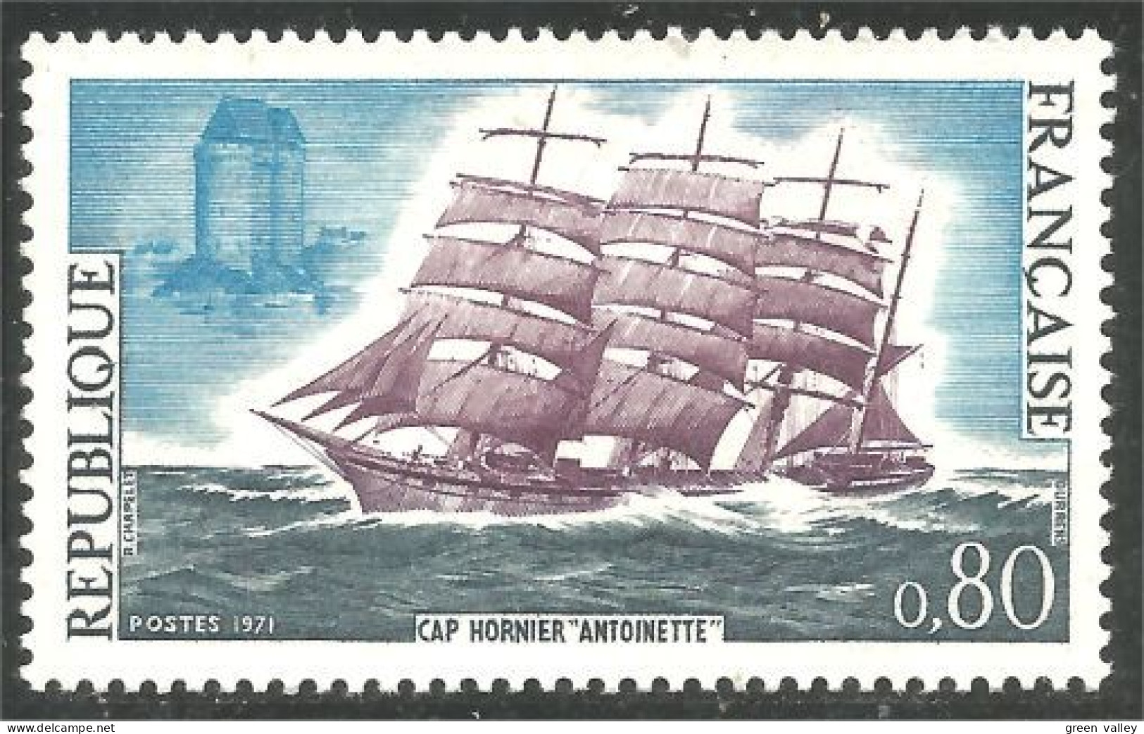 346 France Yv 1674 Bateau Voilier Cap-honier Sailing Ship Schiff MNH ** Neuf SC (1674-1c) - Sailing