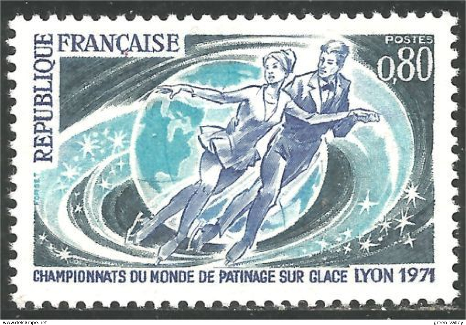 346 France Yv 1665 Patinage Artistique Figure Skating Eiskunstlauf Pattinaggio MNH ** Neuf SC (1665-1b) - Invierno
