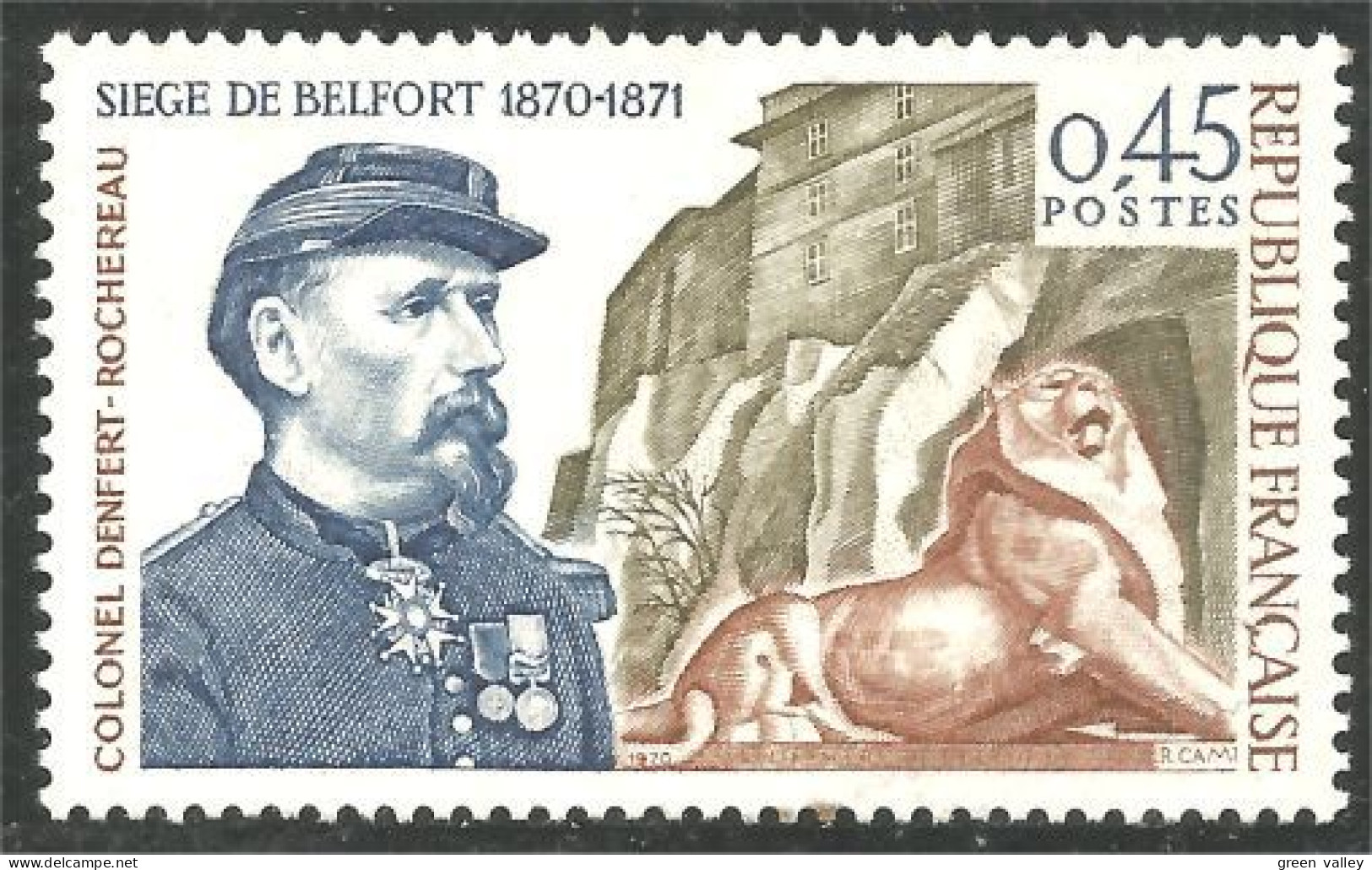 346 France Yv 1660 Lion Belfort Lowe Leone MNH ** Neuf SC (1660-1c) - Roofkatten