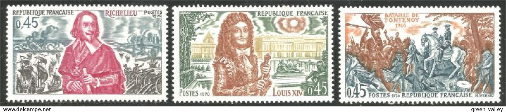 346 France Yv 1655-1657 Histoire De France Bataille Fontenoy Battle MNH ** Neuf SC (1655-1657-1b) - Militaria