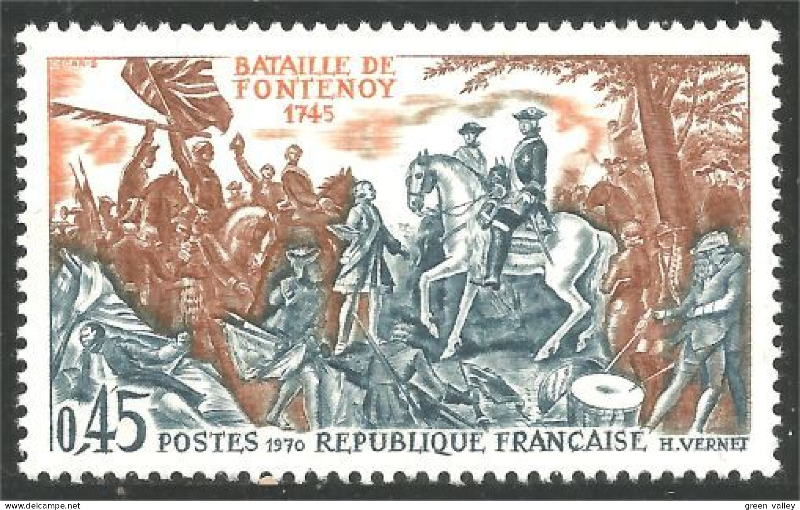 346 France Yv 1657 Histoire De France Bataille Fontenoy Battle MNH ** Neuf SC (1657-1b) - Militaria