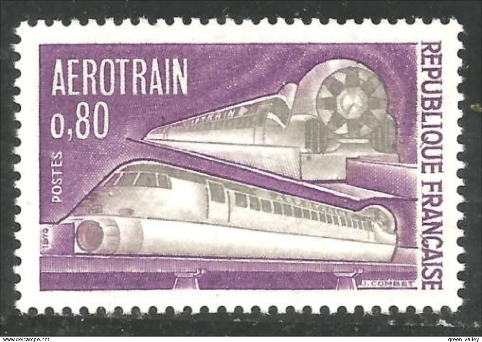 346 France Yv 1631 Aerotrain Railways Train Locomotive Treno MNH ** Neuf SC (1631-1b) - Treinen